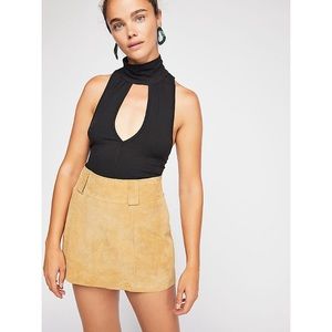 Free People Black High Neck “Downtown Tank” Sz XS